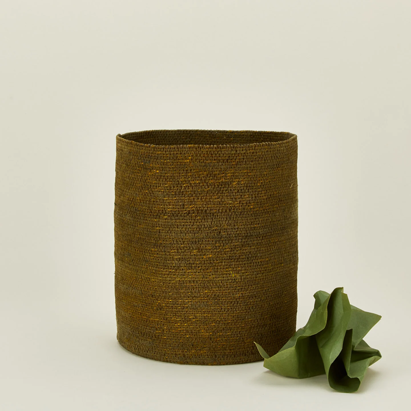 Essential Woven Wastebasket - Olive - Image 2