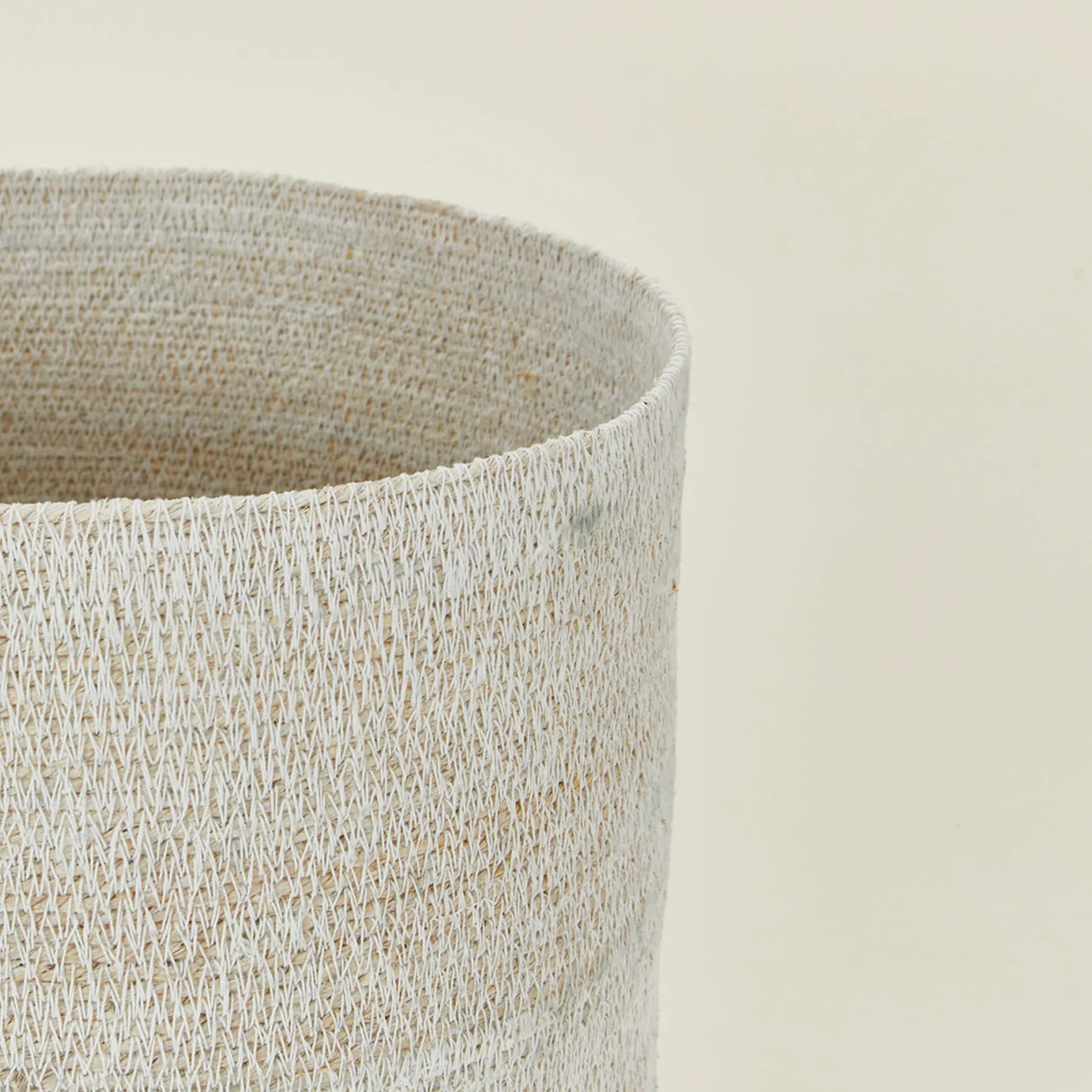 Essential Woven Wastebasket - White - Image 3