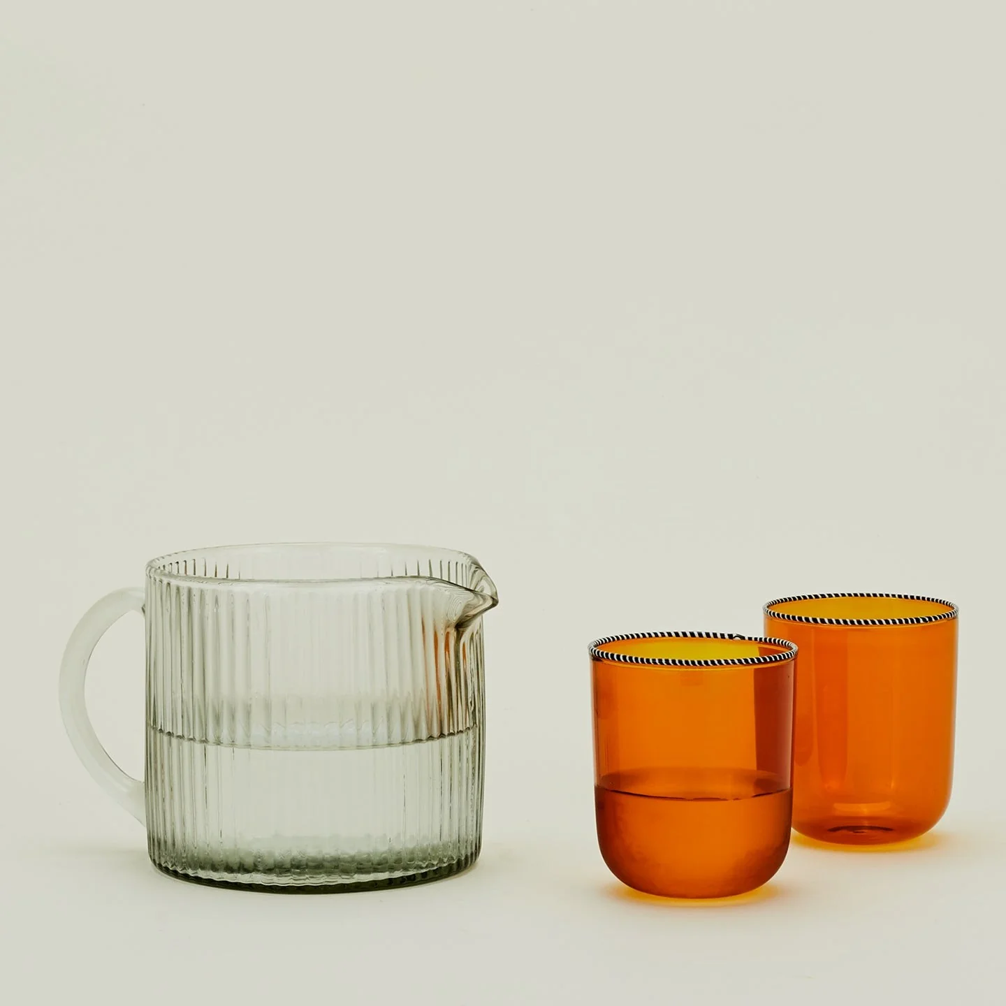 Glass Ribbed Pitcher - Image 2