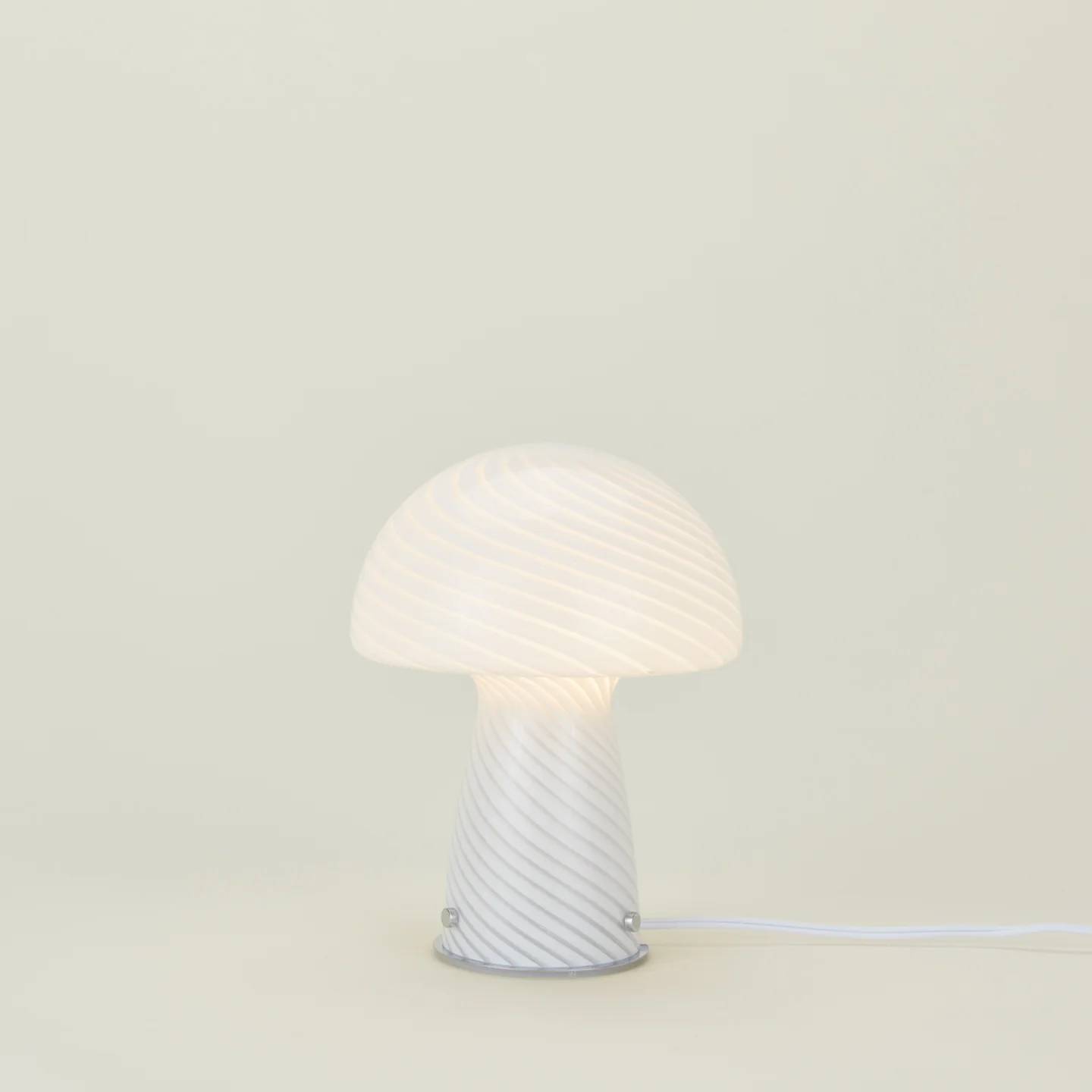 Glass Tall Mushroom Lamp - White - Image 4
