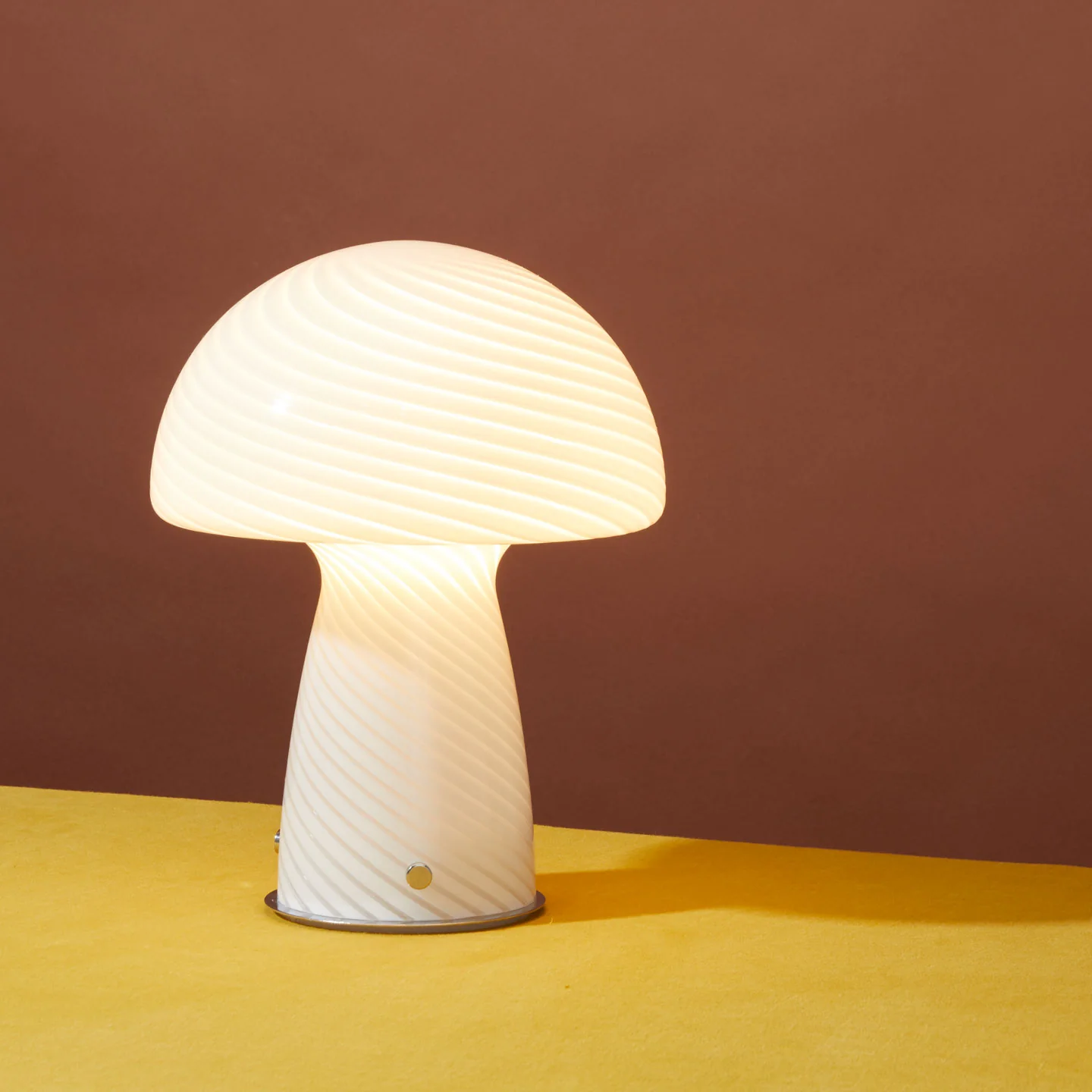 Glass Tall Mushroom Lamp - White - Image 5