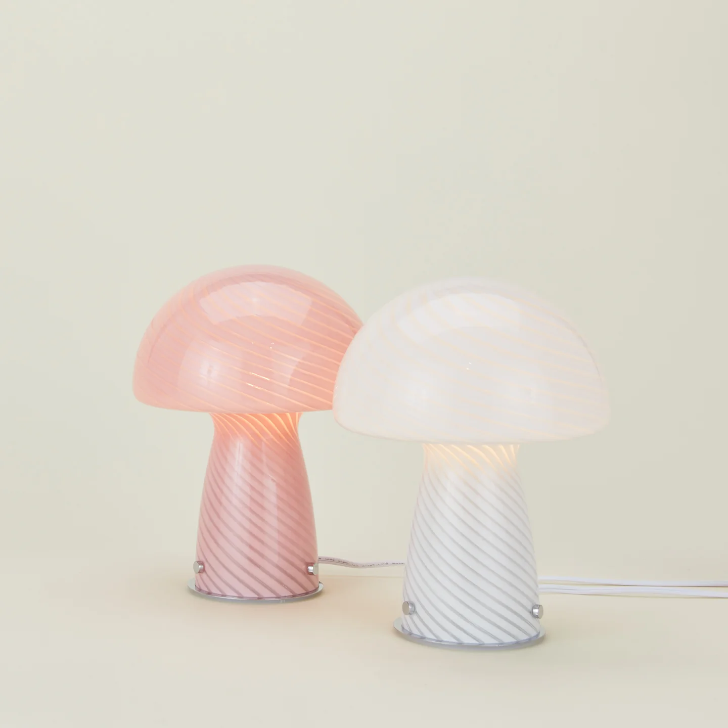 Glass Tall Mushroom Lamp - White - Image 6