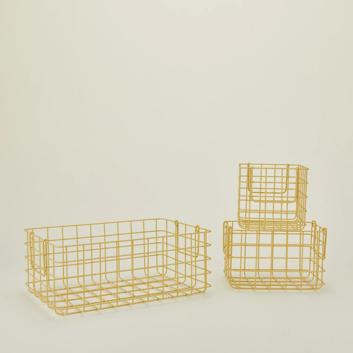 Grid Basket, Set of 3 - Butter