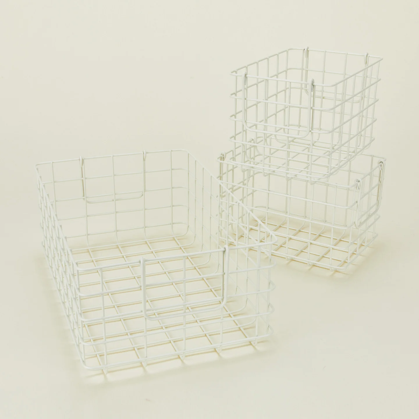 Grid Basket, Set of 3 - Chalk - Image 3