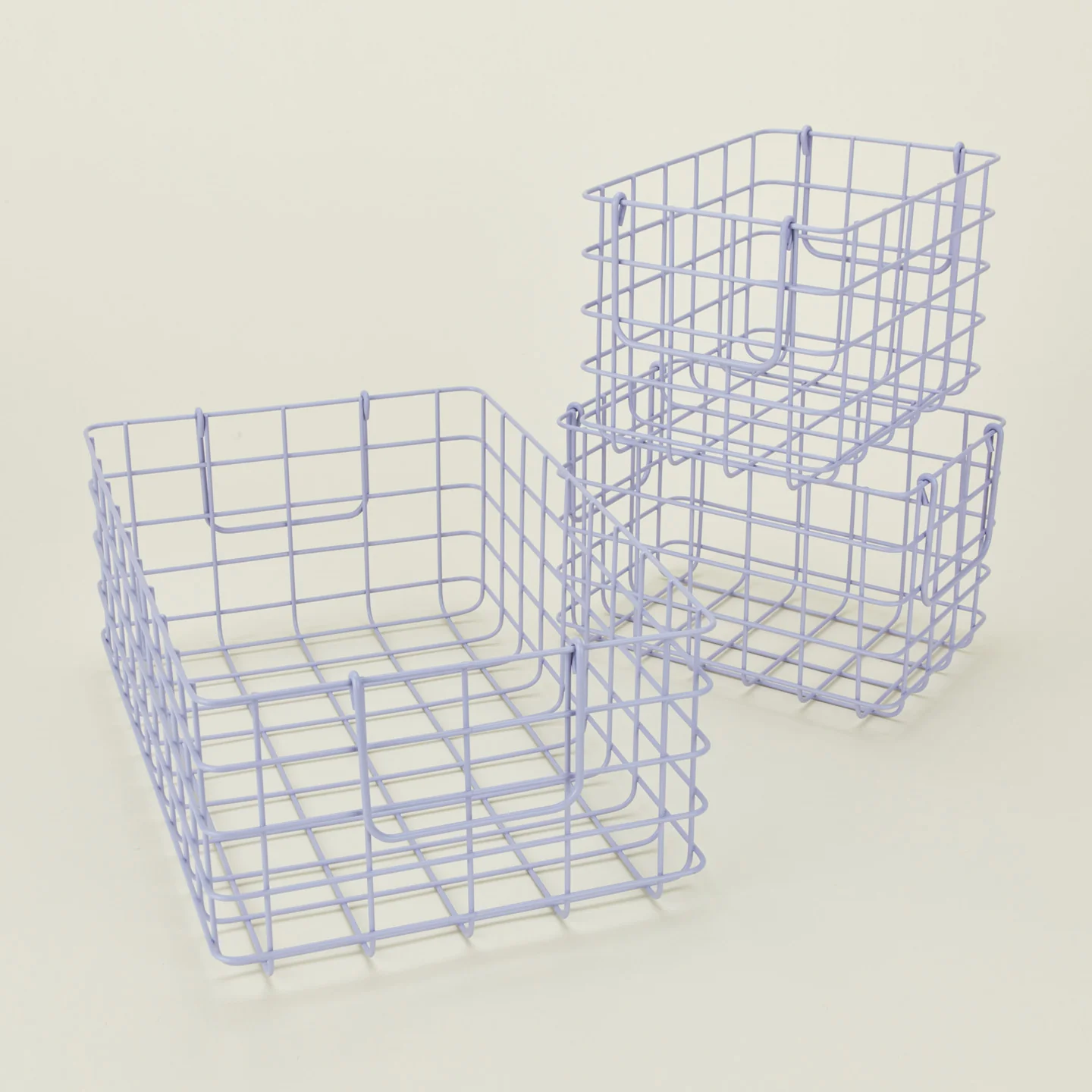 Grid Basket, Set of 3 - Lilac - Image 3