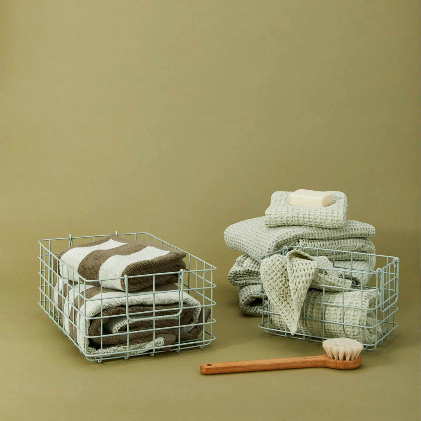 Grid Basket, Set of 3 - Sage - Image 6
