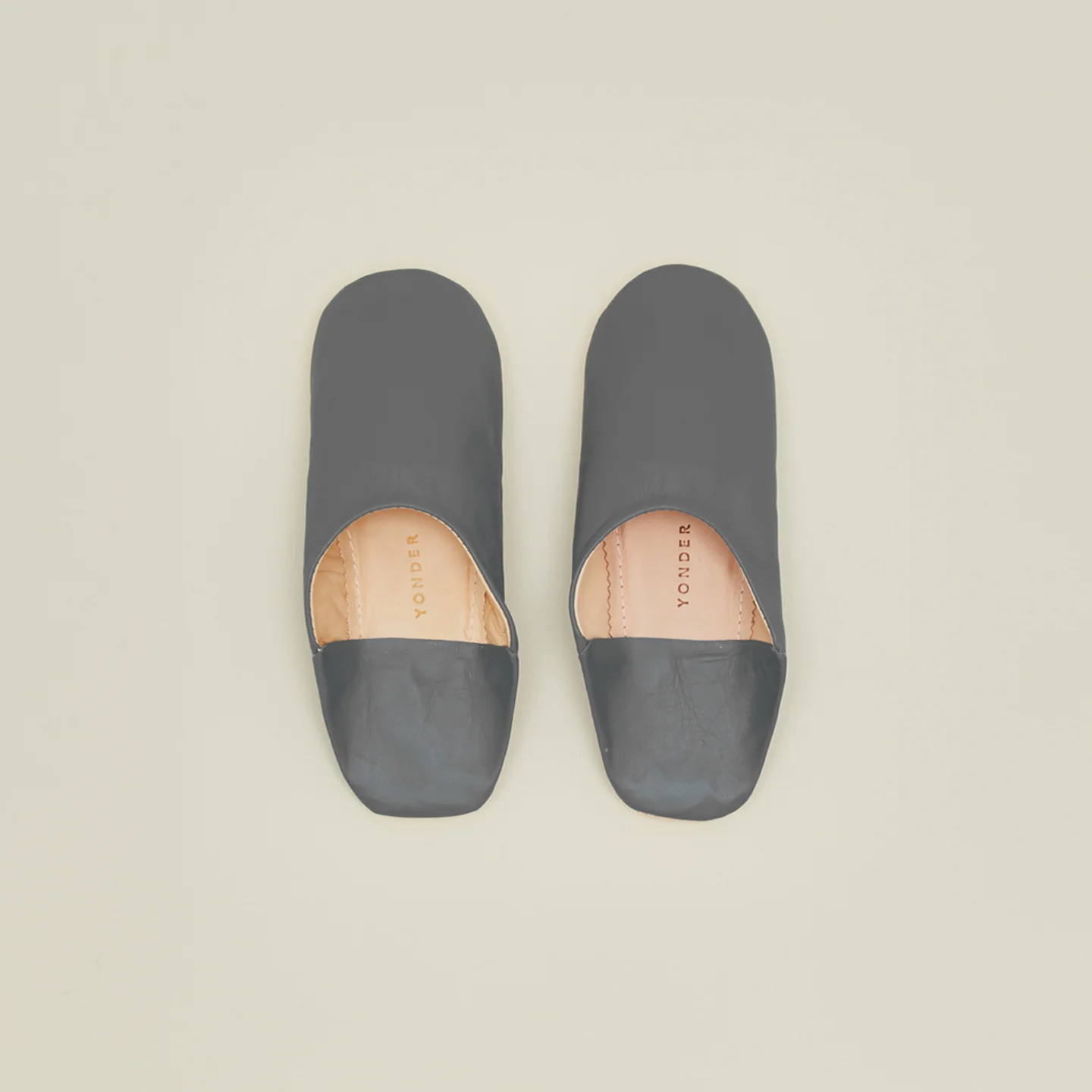 Handmade Leather Slippers - Grey