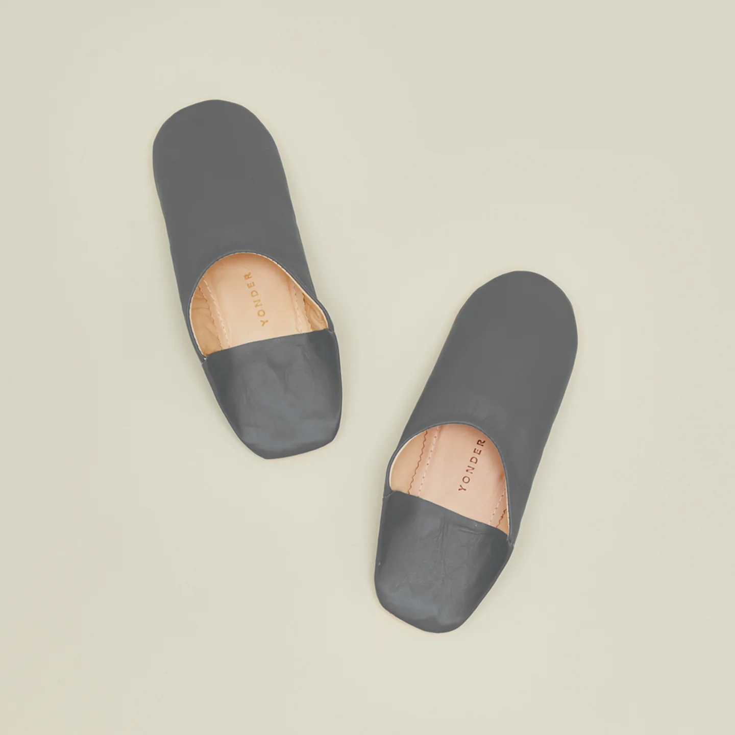 Handmade Leather Slippers - Grey - Image 2
