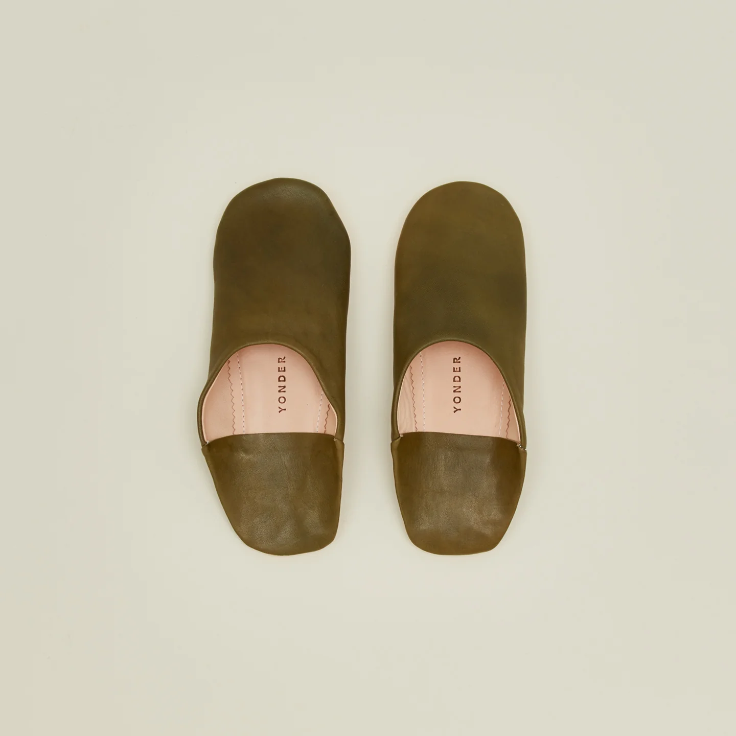 Handmade Leather Slippers - Olive
