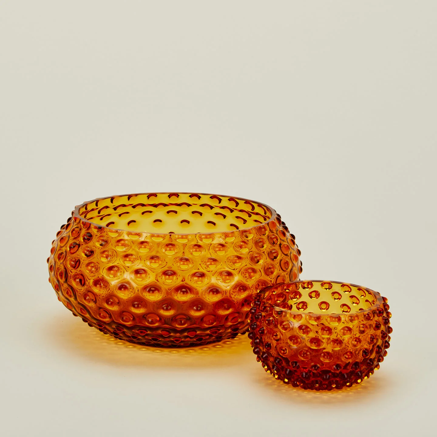 Hobnail Serving Bowl - Amber - Image 4