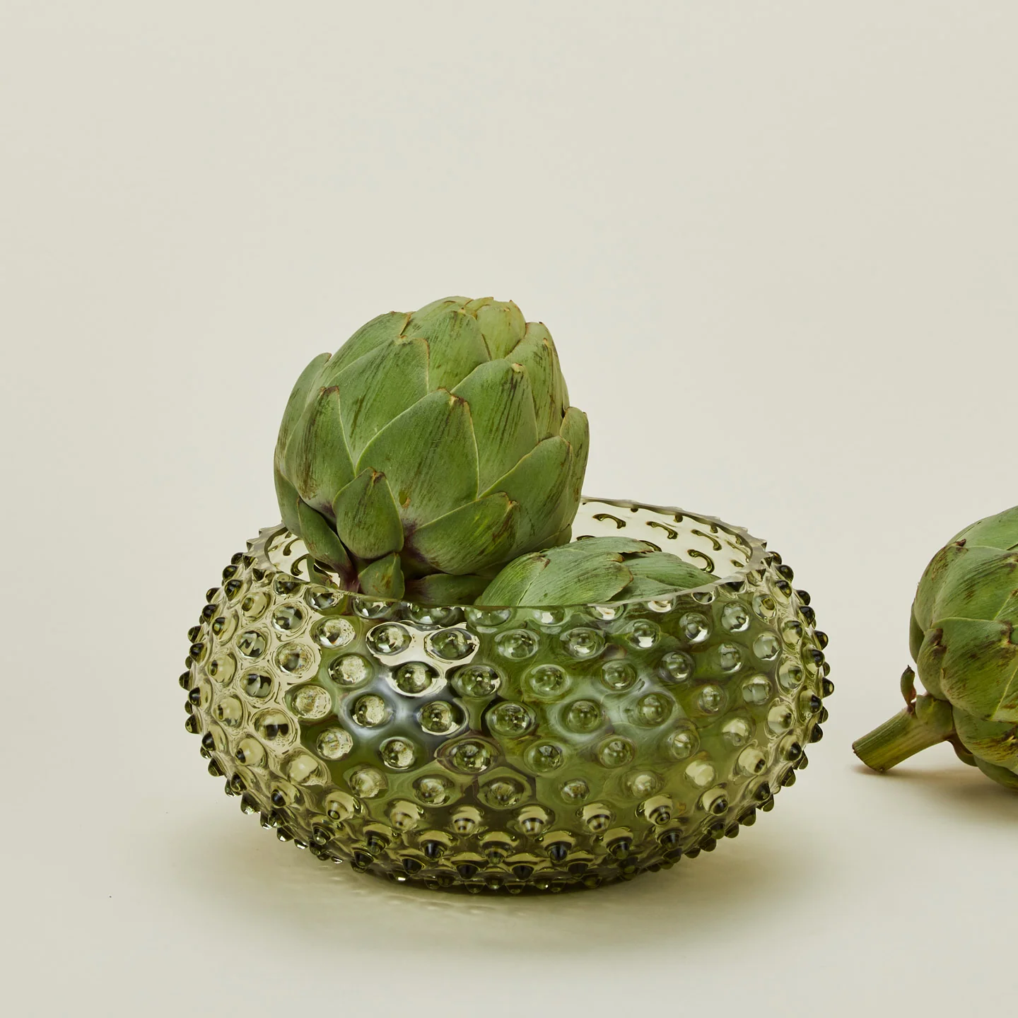 Hobnail Serving Bowl - Olive - Image 2