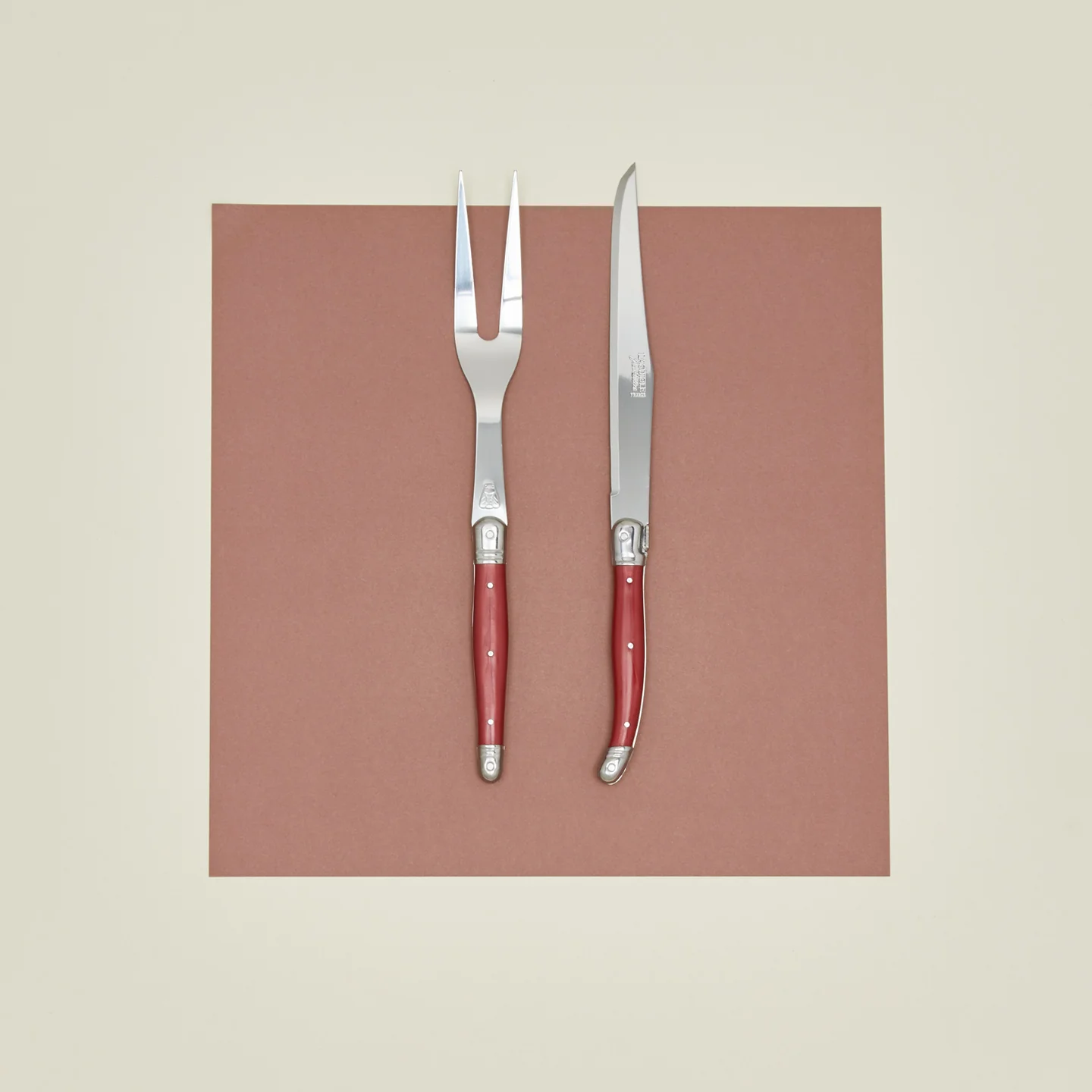 Jean Dubost Carving Set - Red