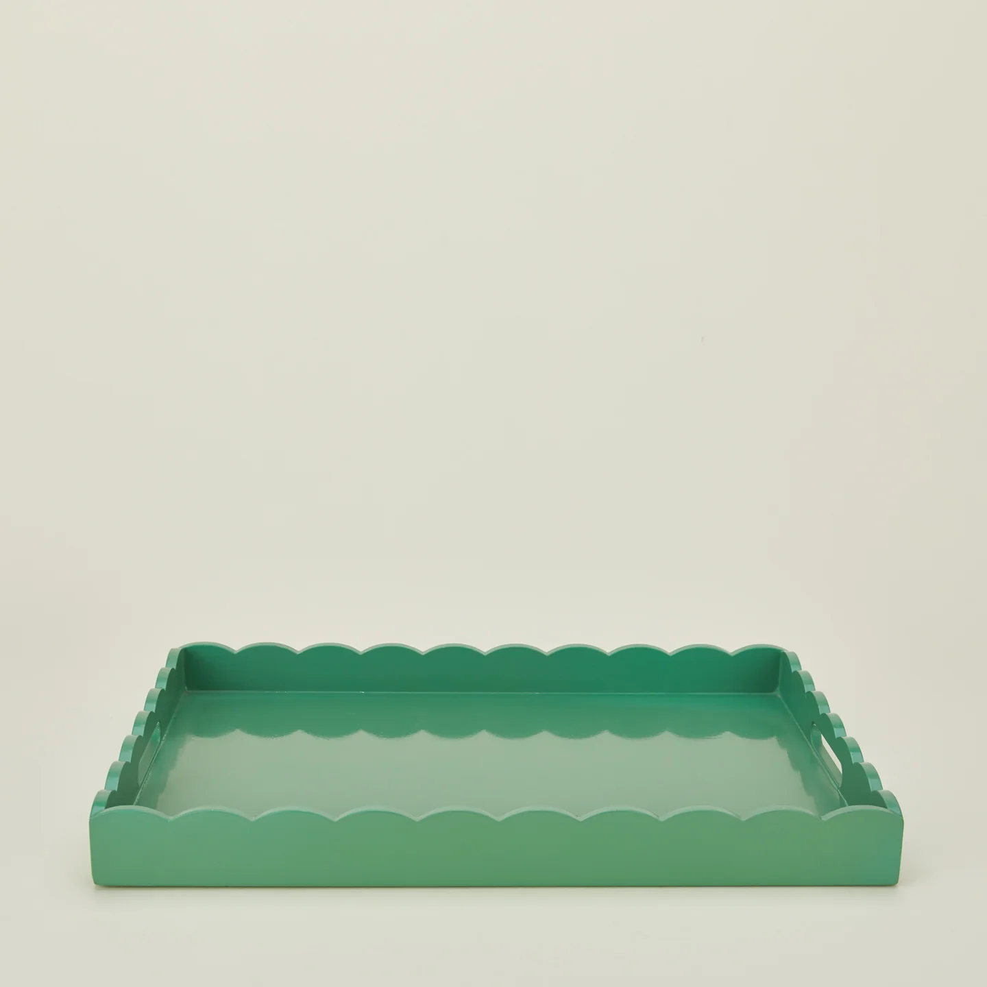 Large Scalloped Serving Tray - Moss