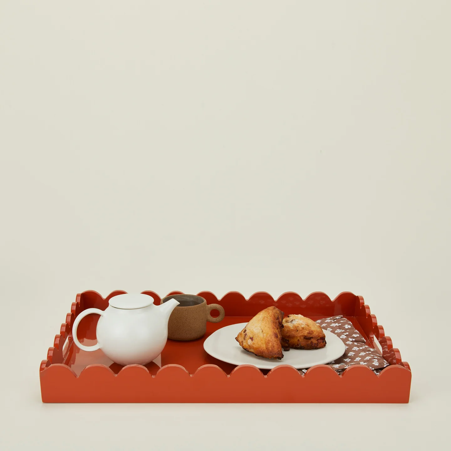 Large Scalloped Serving Tray - Spice - Image 2