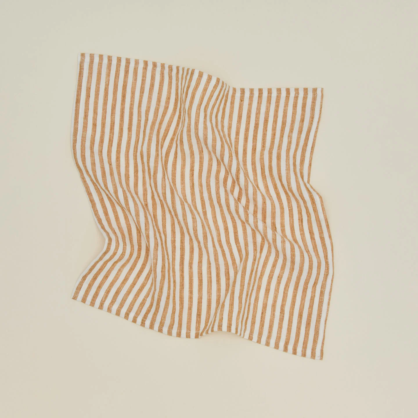 Leon Striped Linen Napkin - Yellow - Image 2
