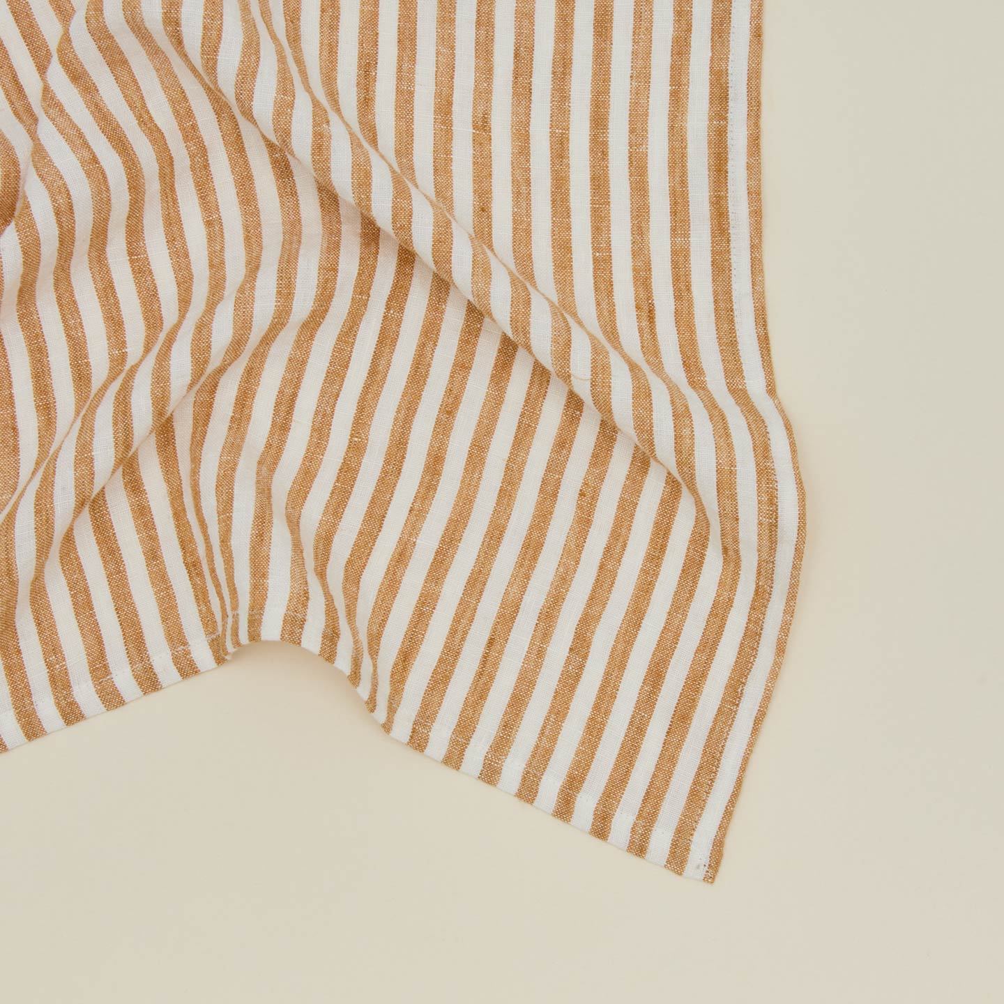Leon Striped Linen Napkin - Yellow - Image 4