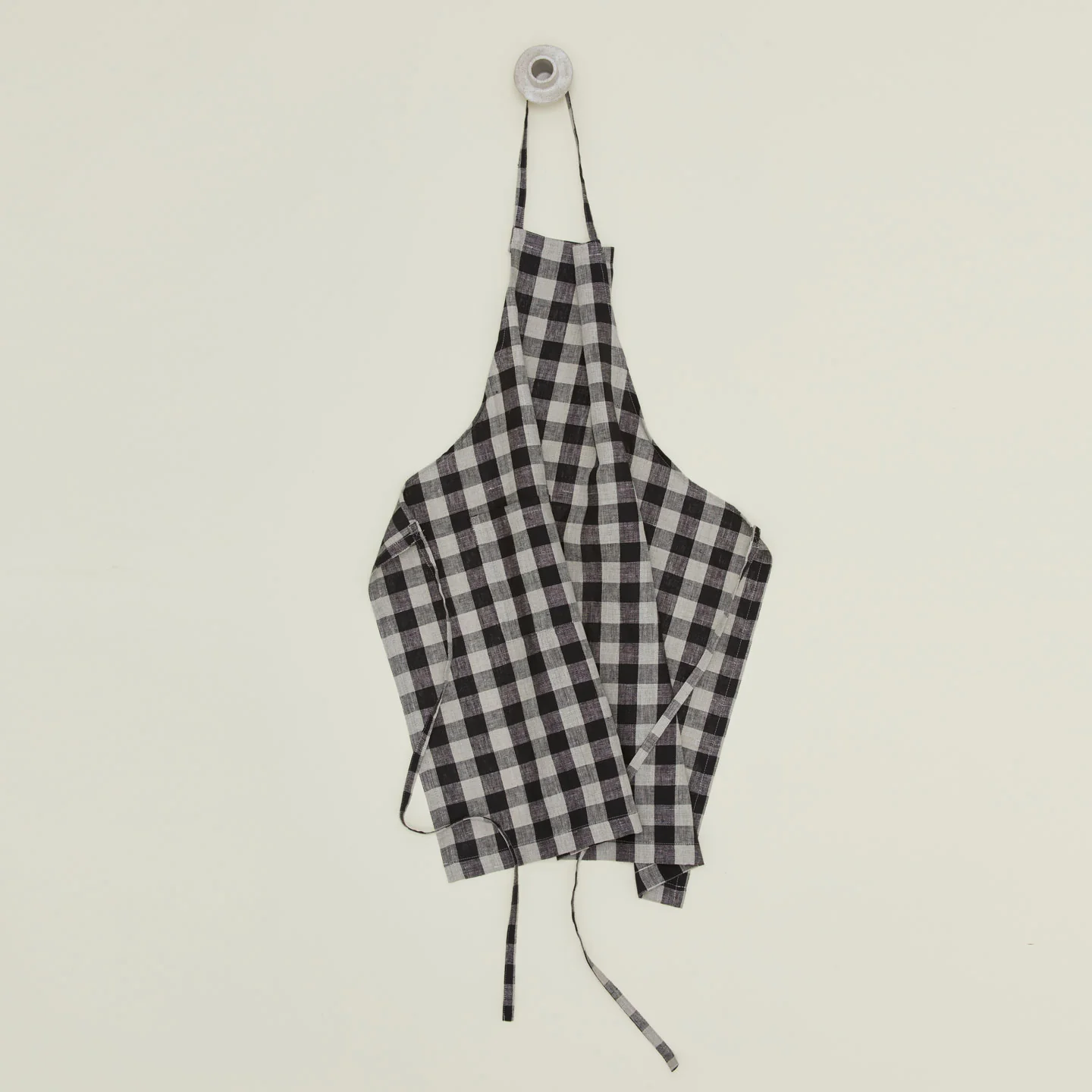 Linen Apron - Black Check - Image 3