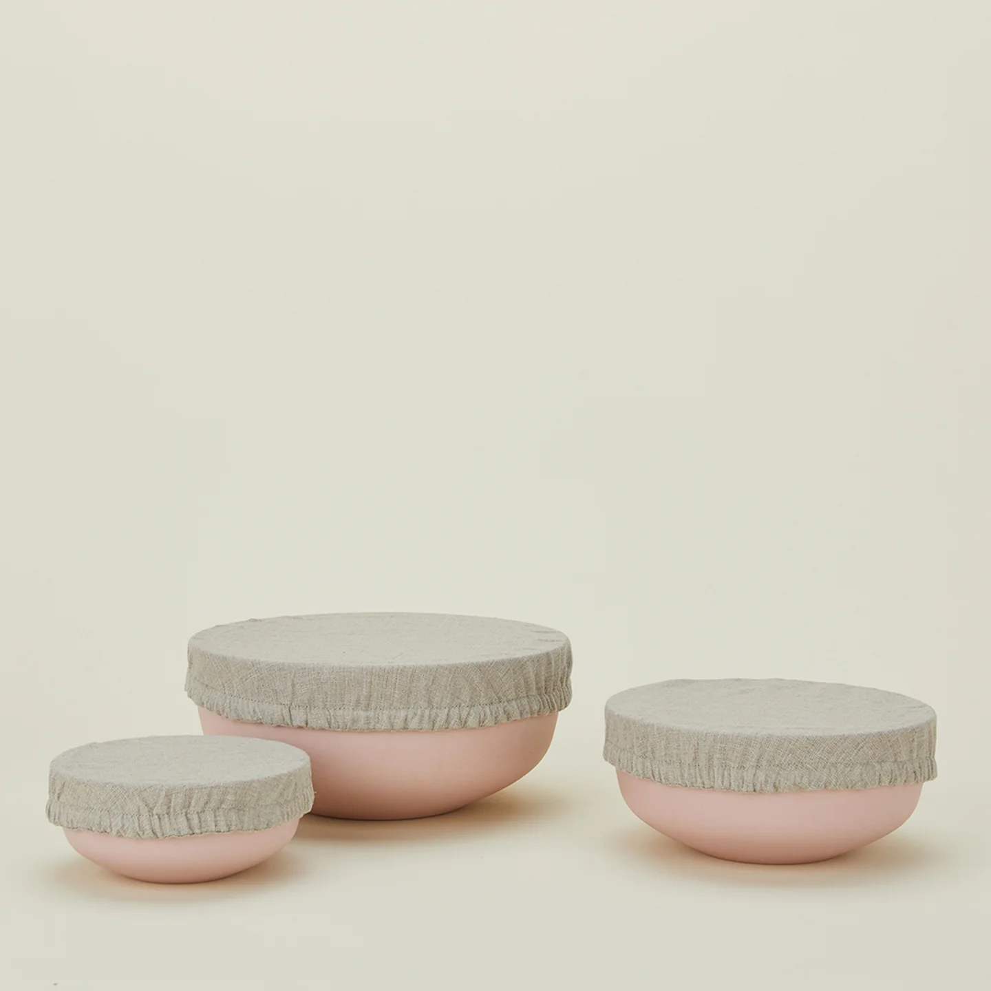 Linen Bowl Cover, Set of 3 - Natural