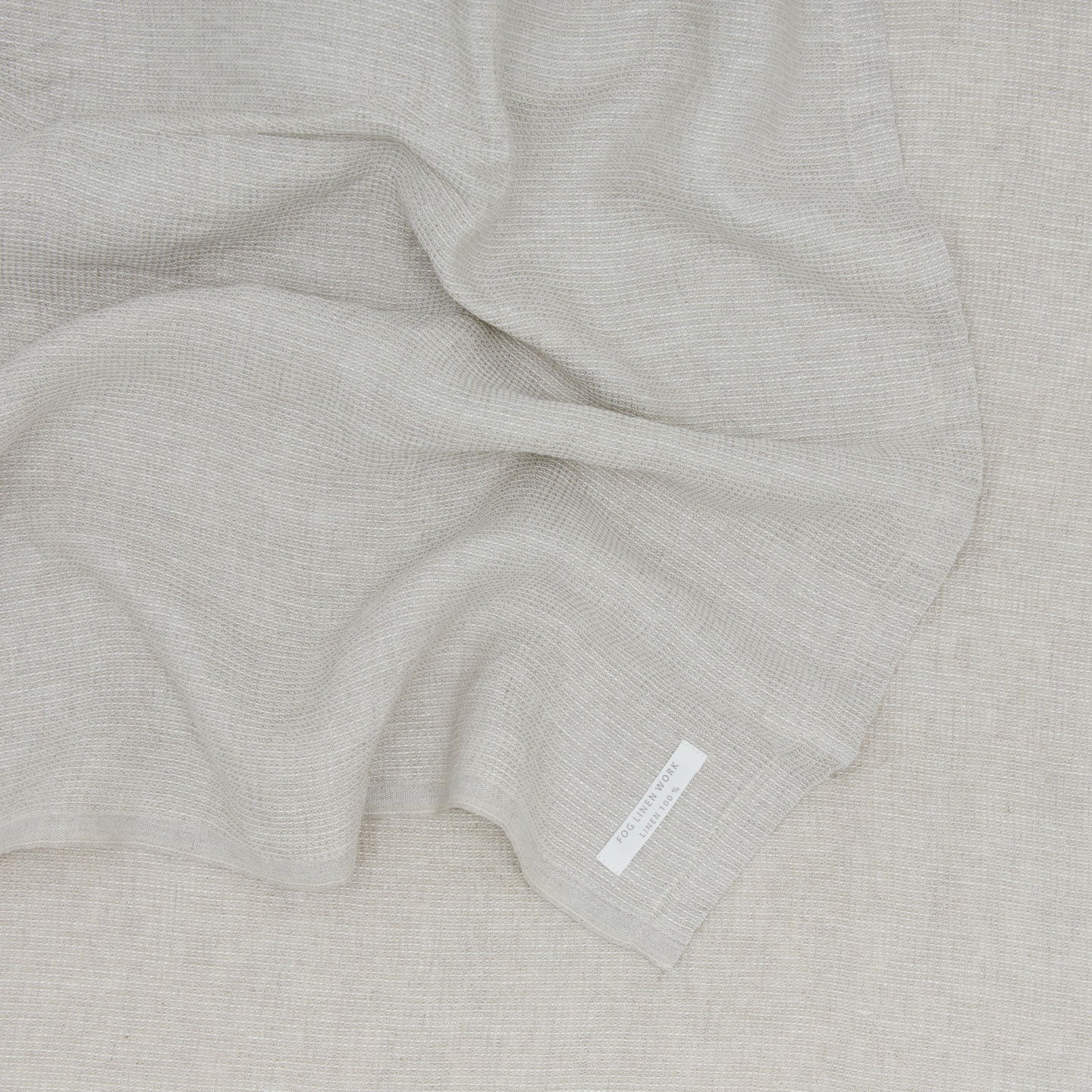 Washed Linen Waffle Throw Blanket - Natural - Image 3
