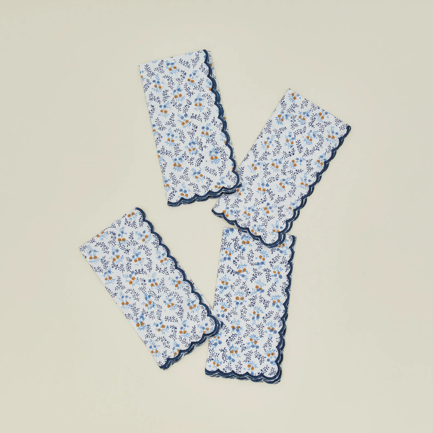 Little Flowers Napkins, Set of 4 - Blue