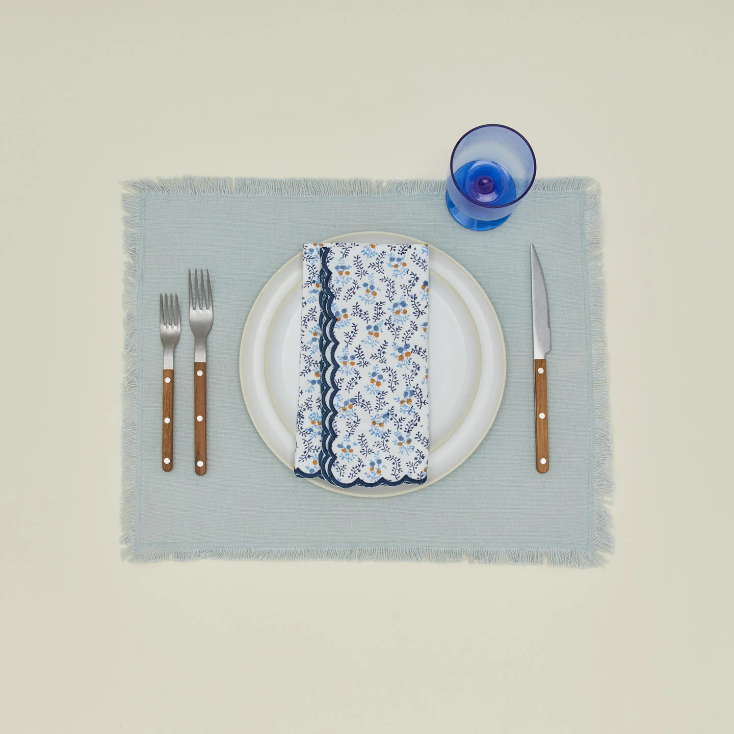 Little Flowers Napkins, Set of 4 - Blue - Image 2