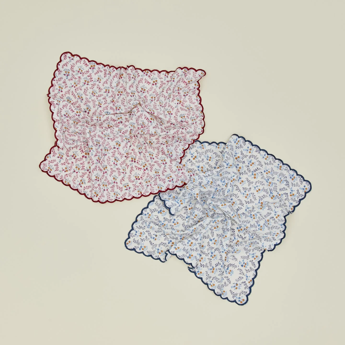 Little Flowers Napkins, Set of 4 - Blue - Image 3