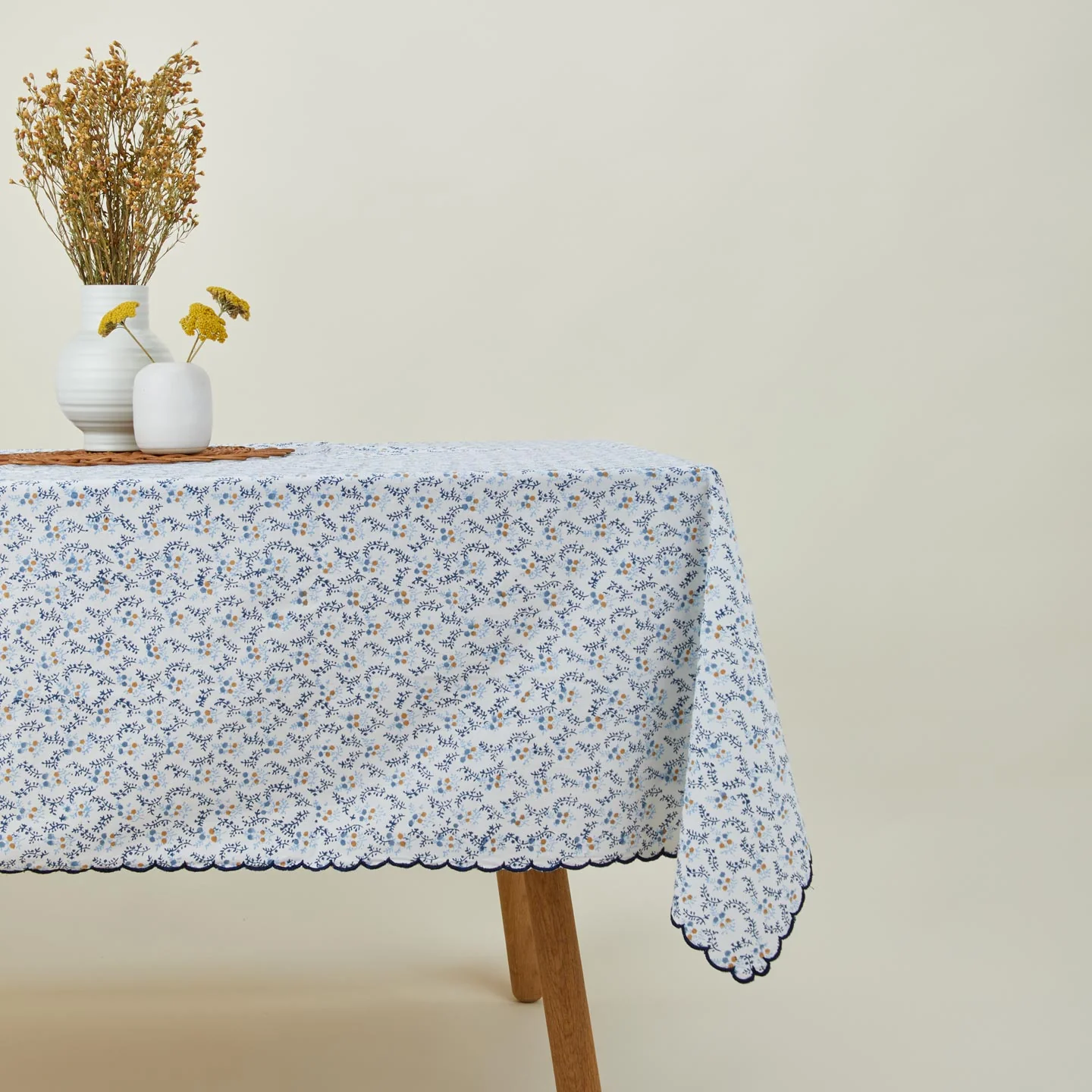 Little Flowers Rectangular Tablecloth - Blue - Image 2