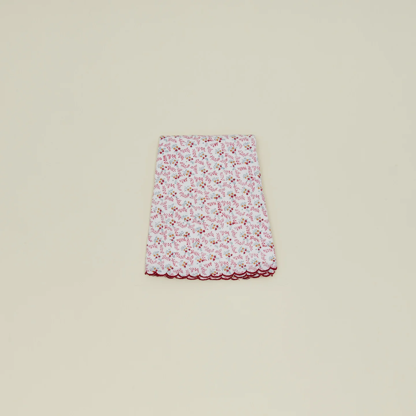 Little Flowers Round Tablecloth - Maroon - Image 4