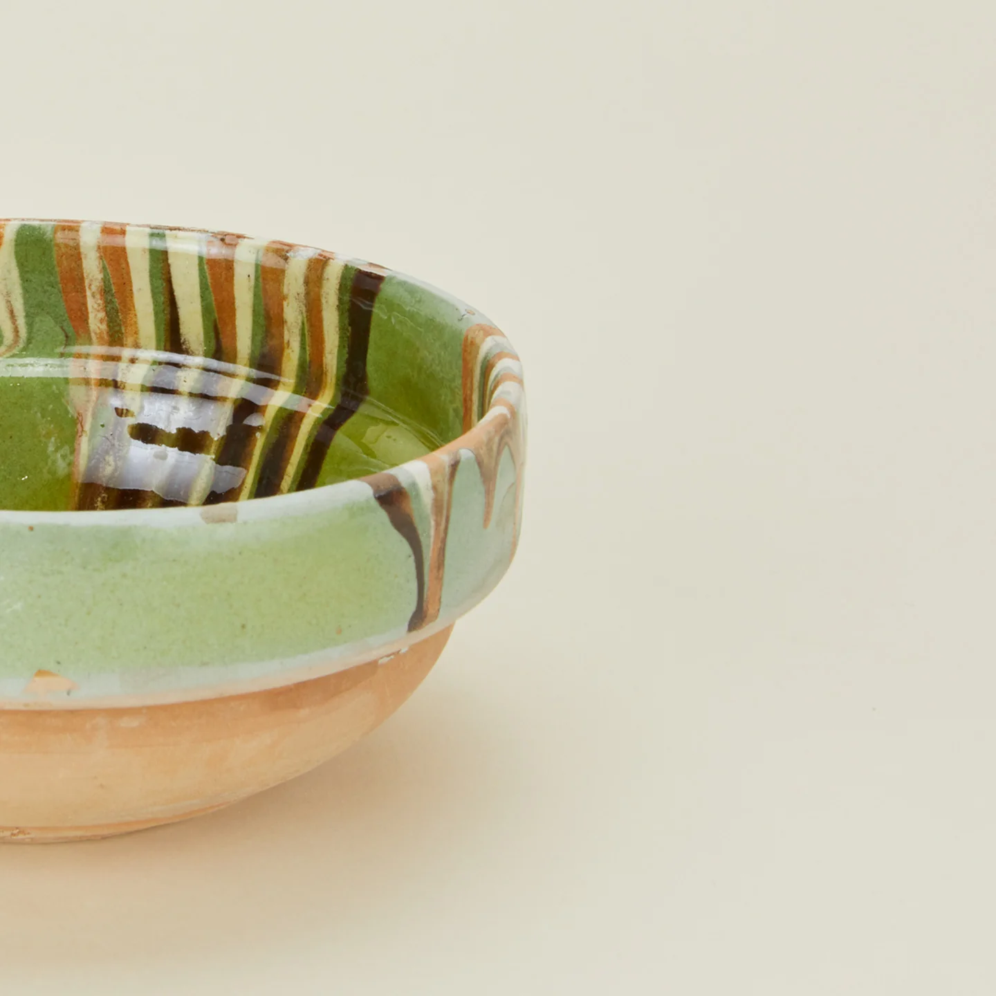 Marbleized Green Glazed Bowl - Image 6