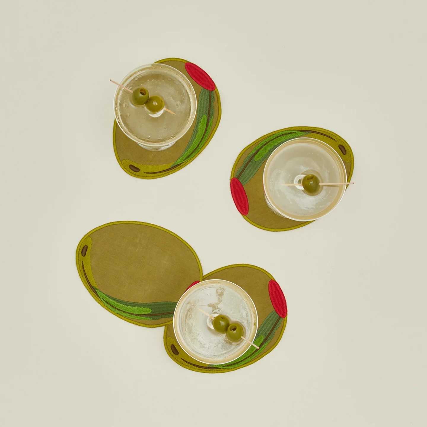 Olive Cocktail Napkins, Set of 4 - Image 2