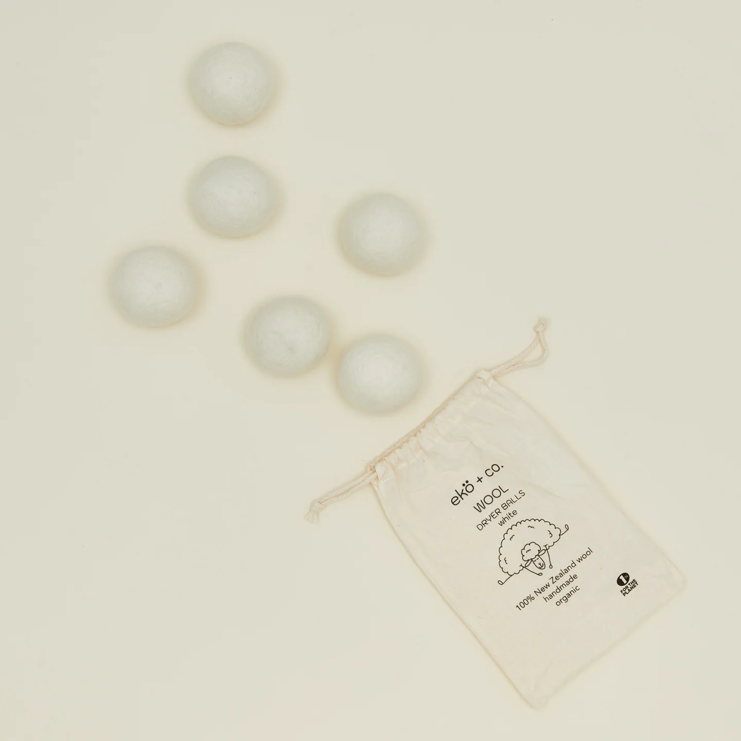 Organic Wool Dryer Balls, Set of 6