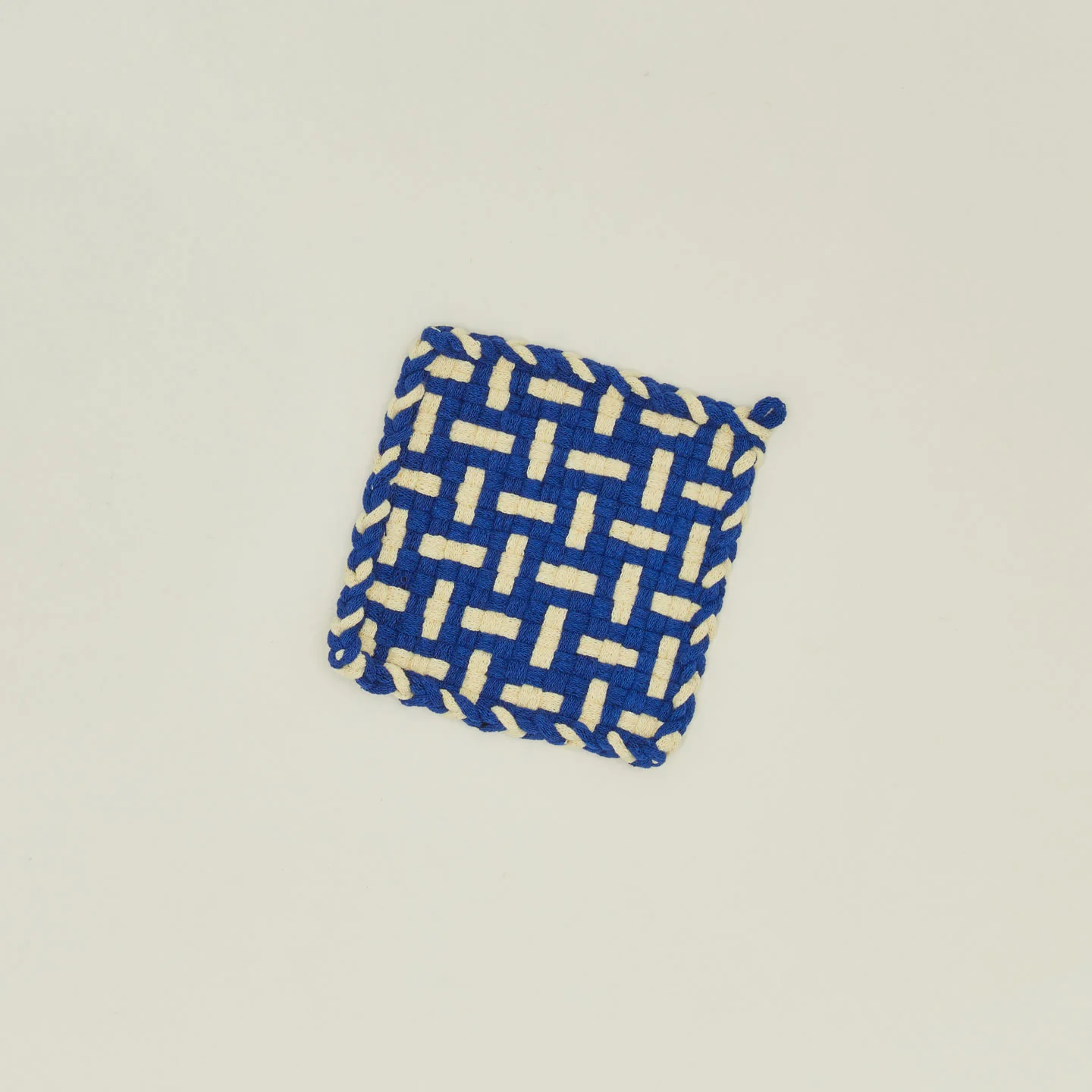 Parquet Handwoven Pot Holder - Blue/Yellow