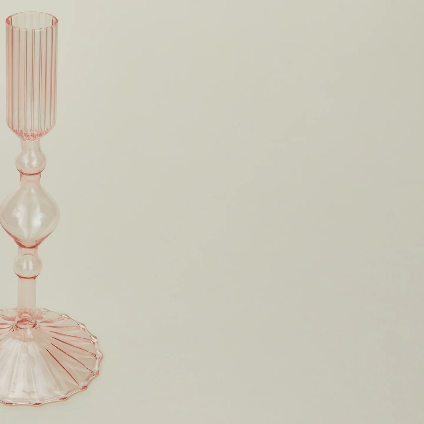 Pleated Candle Holder, Set of 2 - Pink - Image 3
