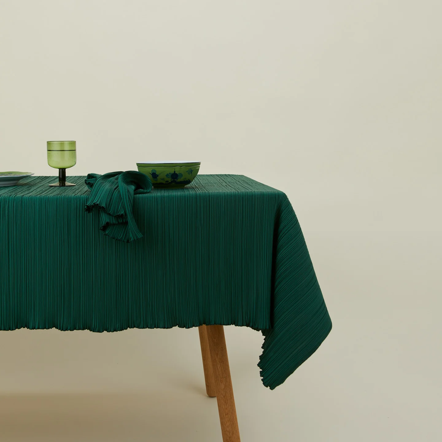 Pleated Tablecloth - Olive - Image 2