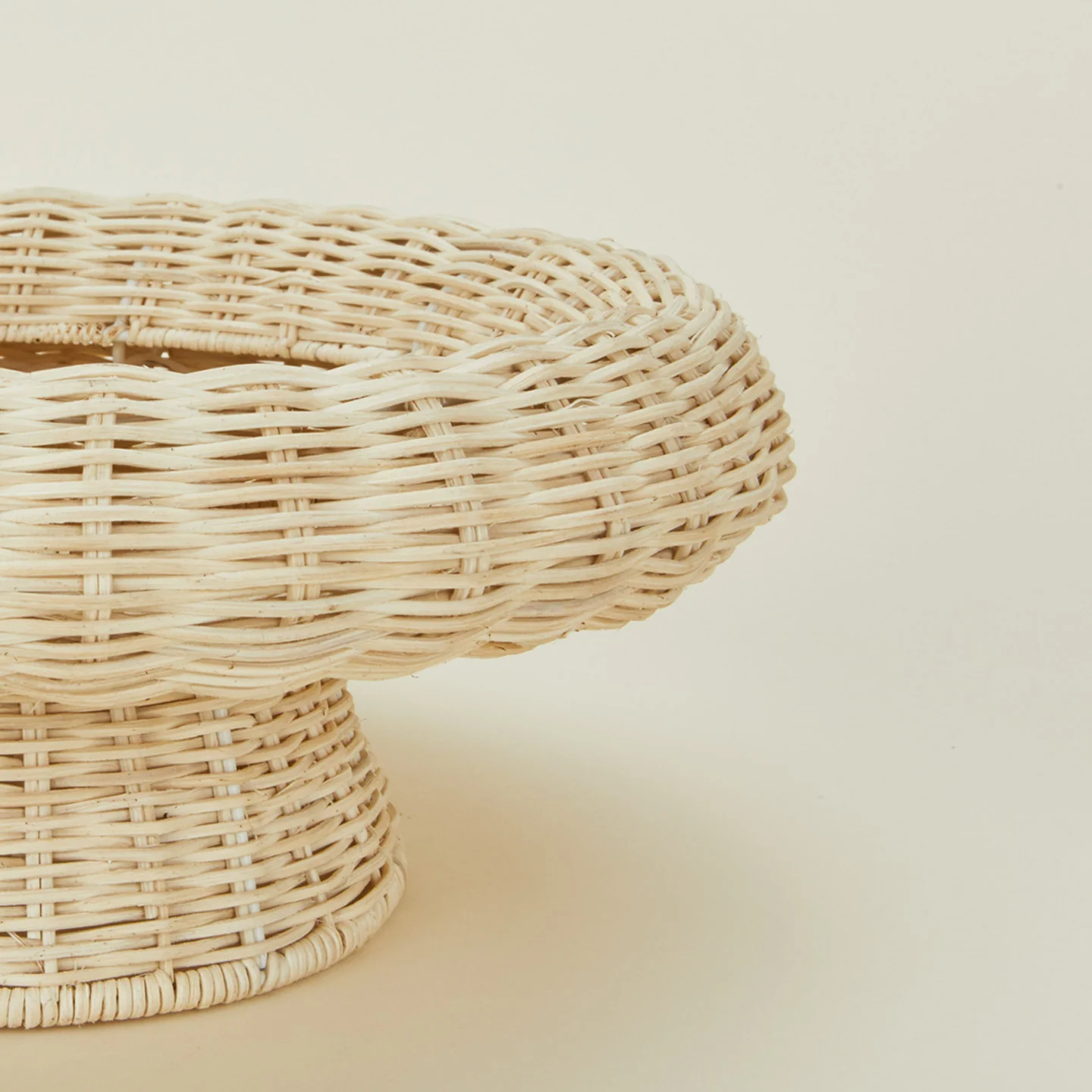 Rattan Pedestal Bowl - Natural - Image 4