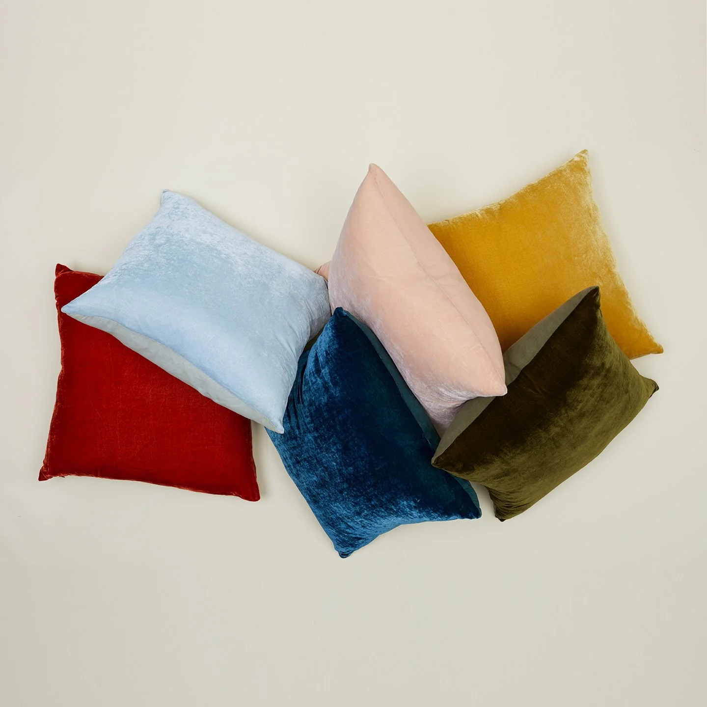Reversible Velvet + Linen Pillow - Blush - Image 3