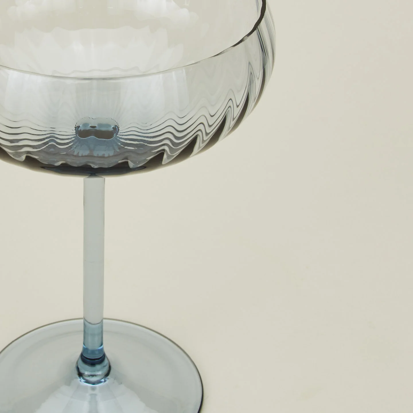 Ribbed Cocktail Coupe, Set of 2 - Blue - Image 3
