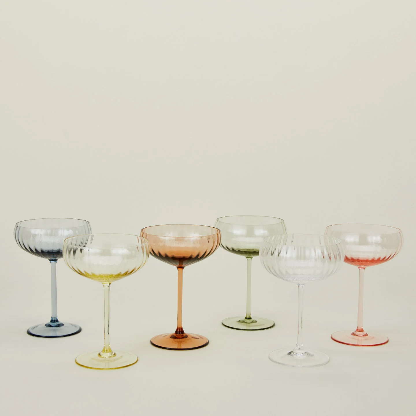 Ribbed Cocktail Coupe, Set of 2 - Blush - Image 5