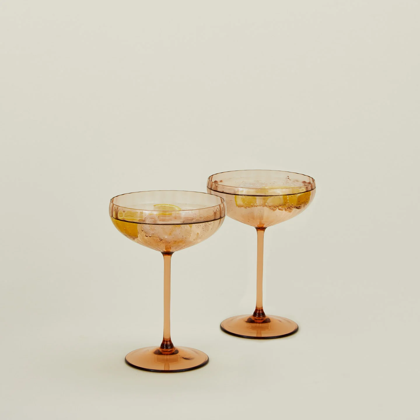 Ribbed Cocktail Coupe, Set of 2 - Brown - Image 2