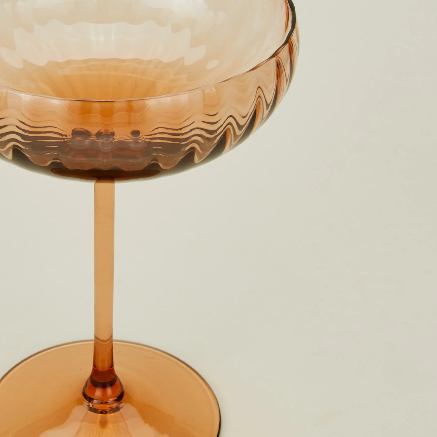 Ribbed Cocktail Coupe, Set of 2 - Brown - Image 3