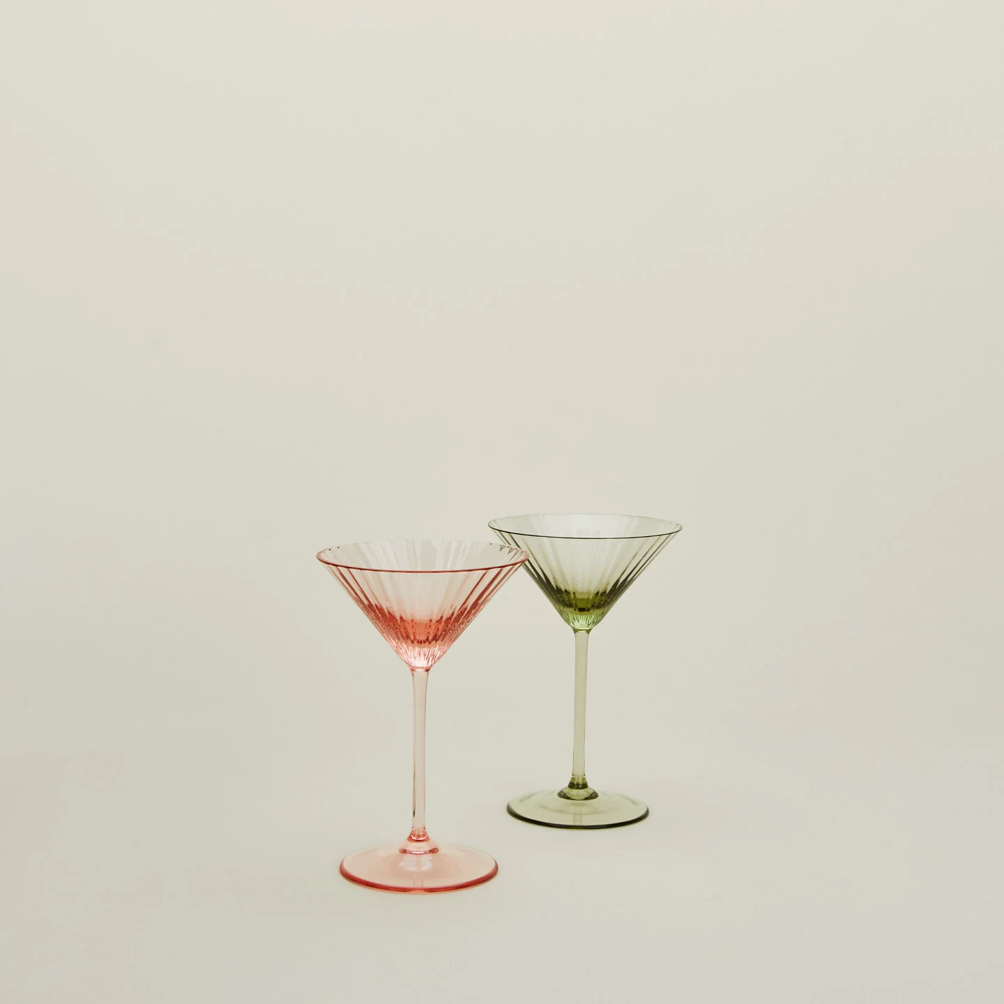 Ribbed Martini Glass, Set of 2 - Blush - Image 5