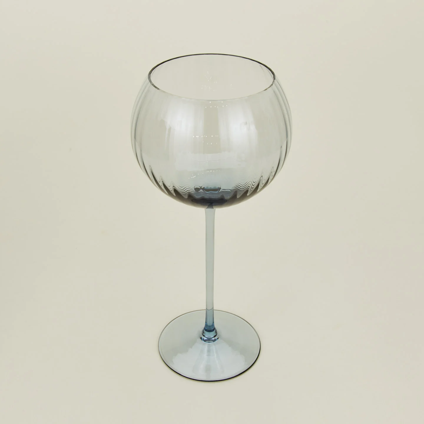 Ribbed Red Wine Glass, Set of 2 - Blue - Image 4