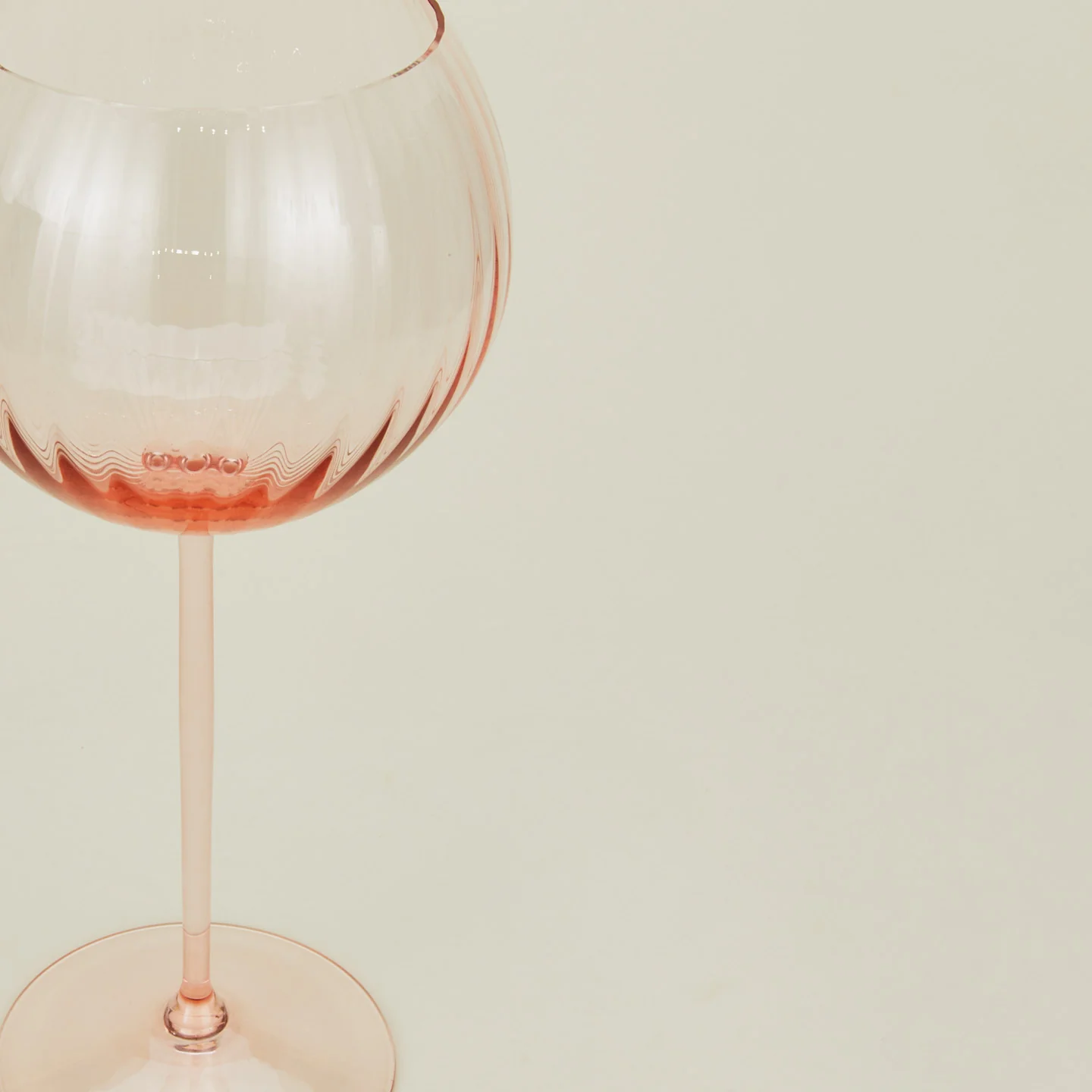 Ribbed Red Wine Glass, Set of 2 - Blush - Image 3