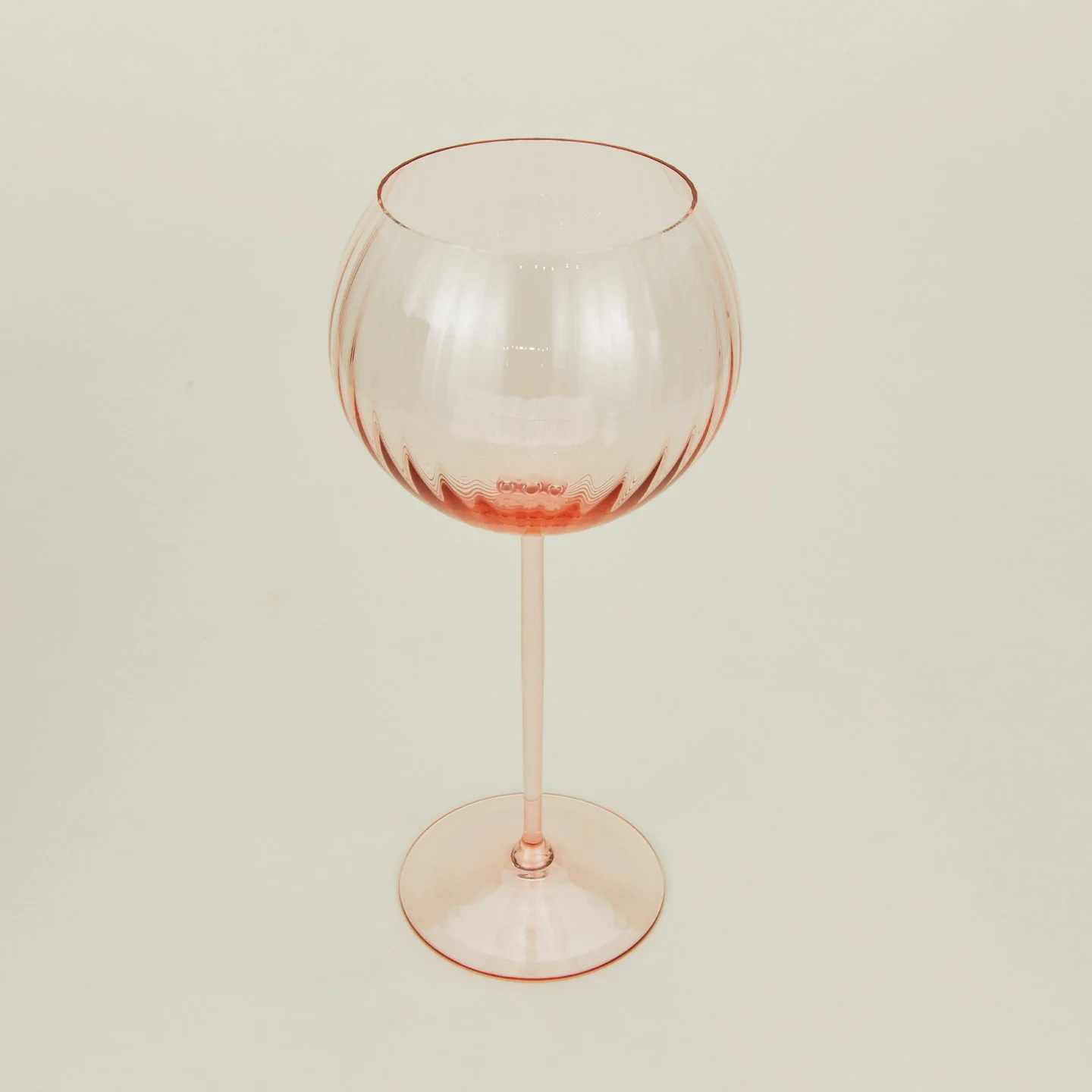 Ribbed Red Wine Glass, Set of 2 - Blush - Image 4