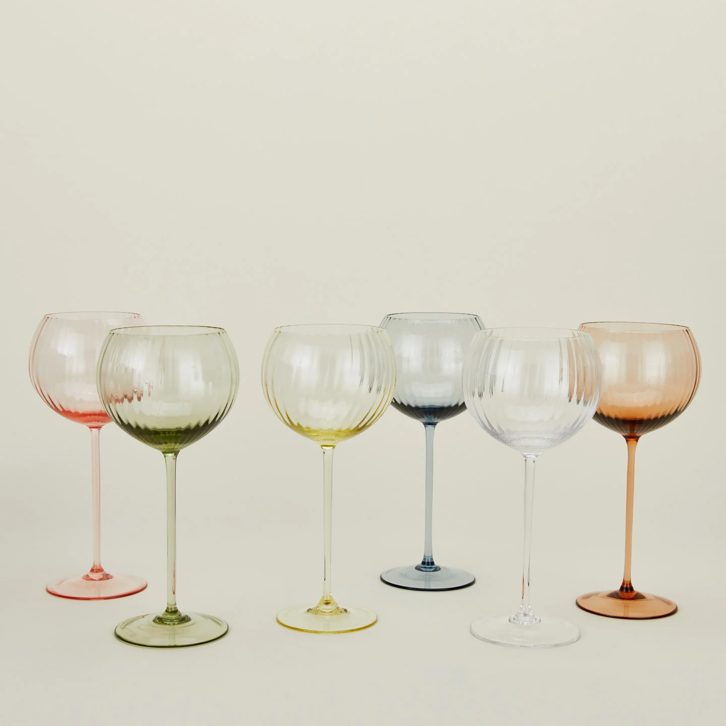 Ribbed Red Wine Glass, Set of 2 - Olive - Image 5