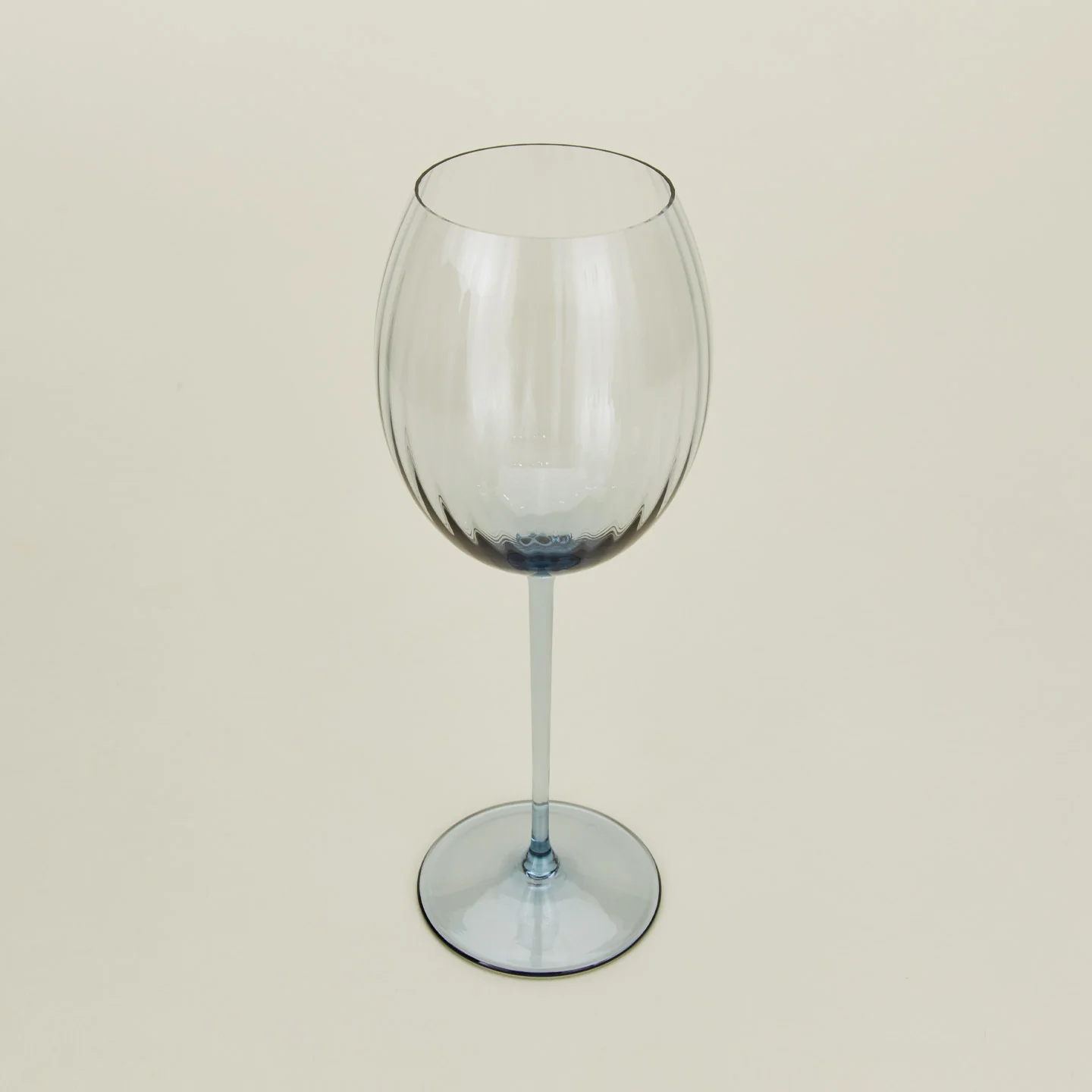 Ribbed White Wine Glass, Set of 2 - Blue - Image 4