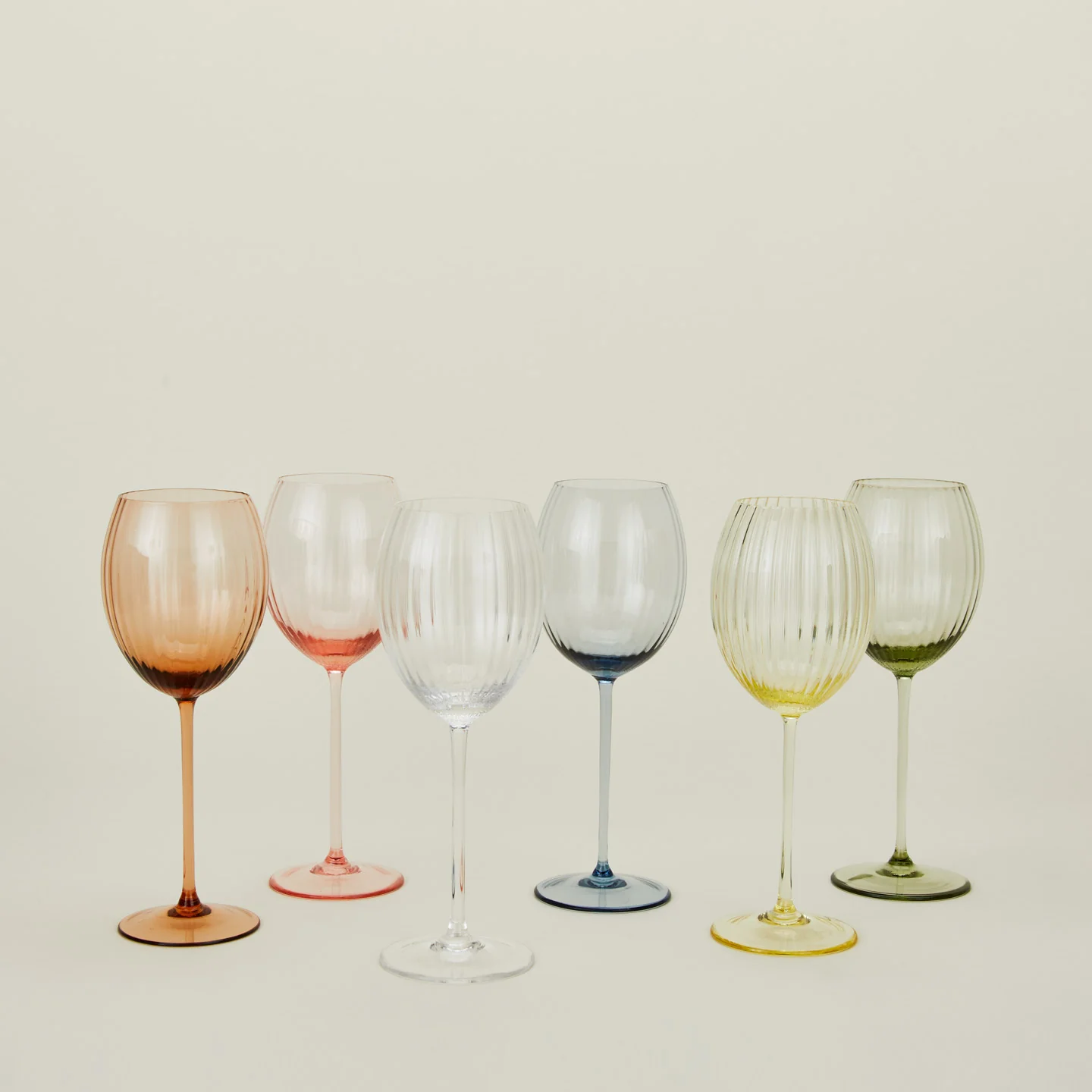 Ribbed White Wine Glass, Set of 2 - Blush - Image 5