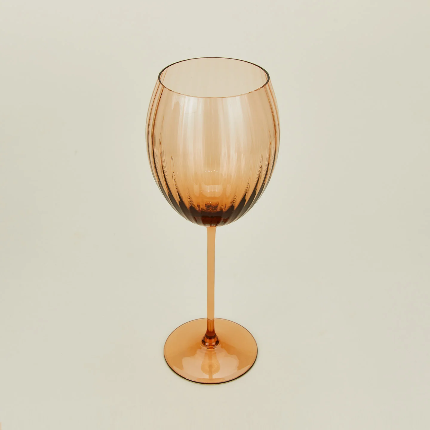 Ribbed White Wine Glass, Set of 2 - Brown - Image 4