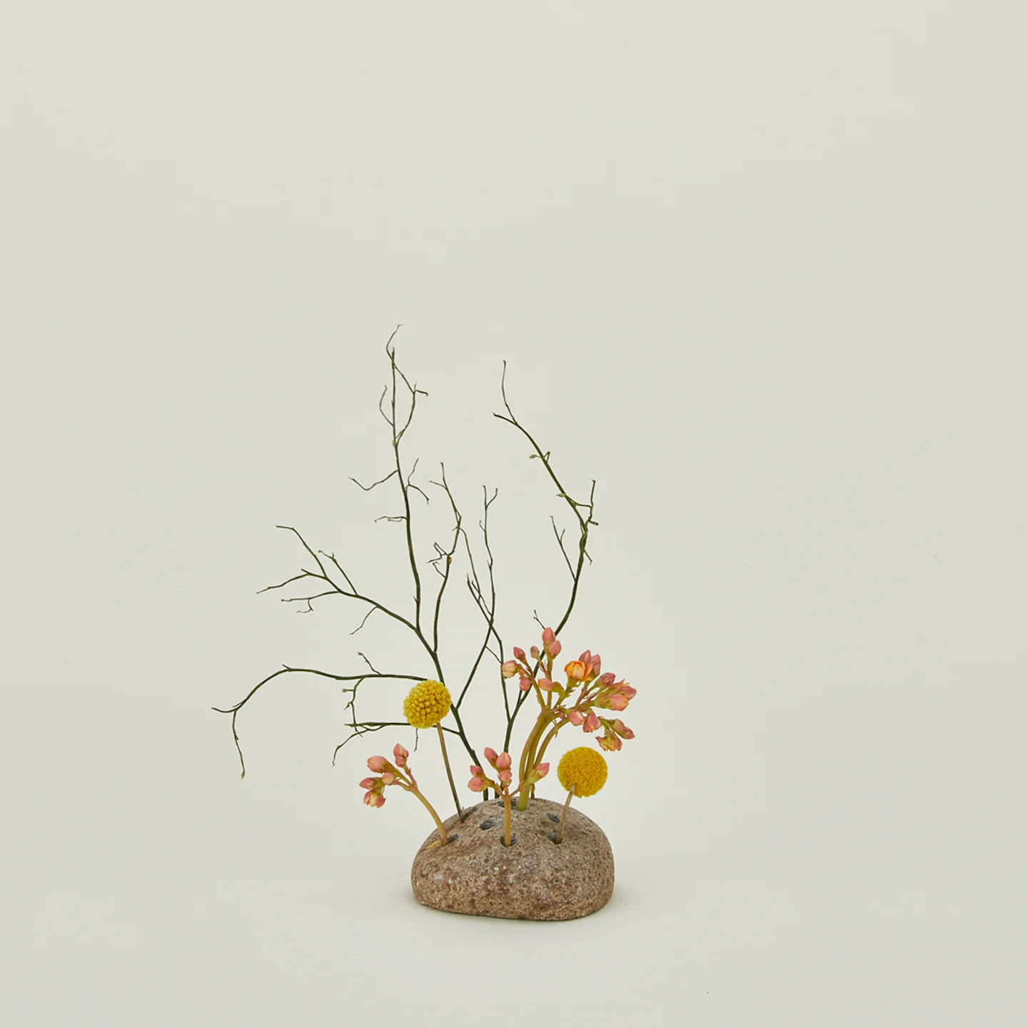 River Rock Round Ikebana Vase