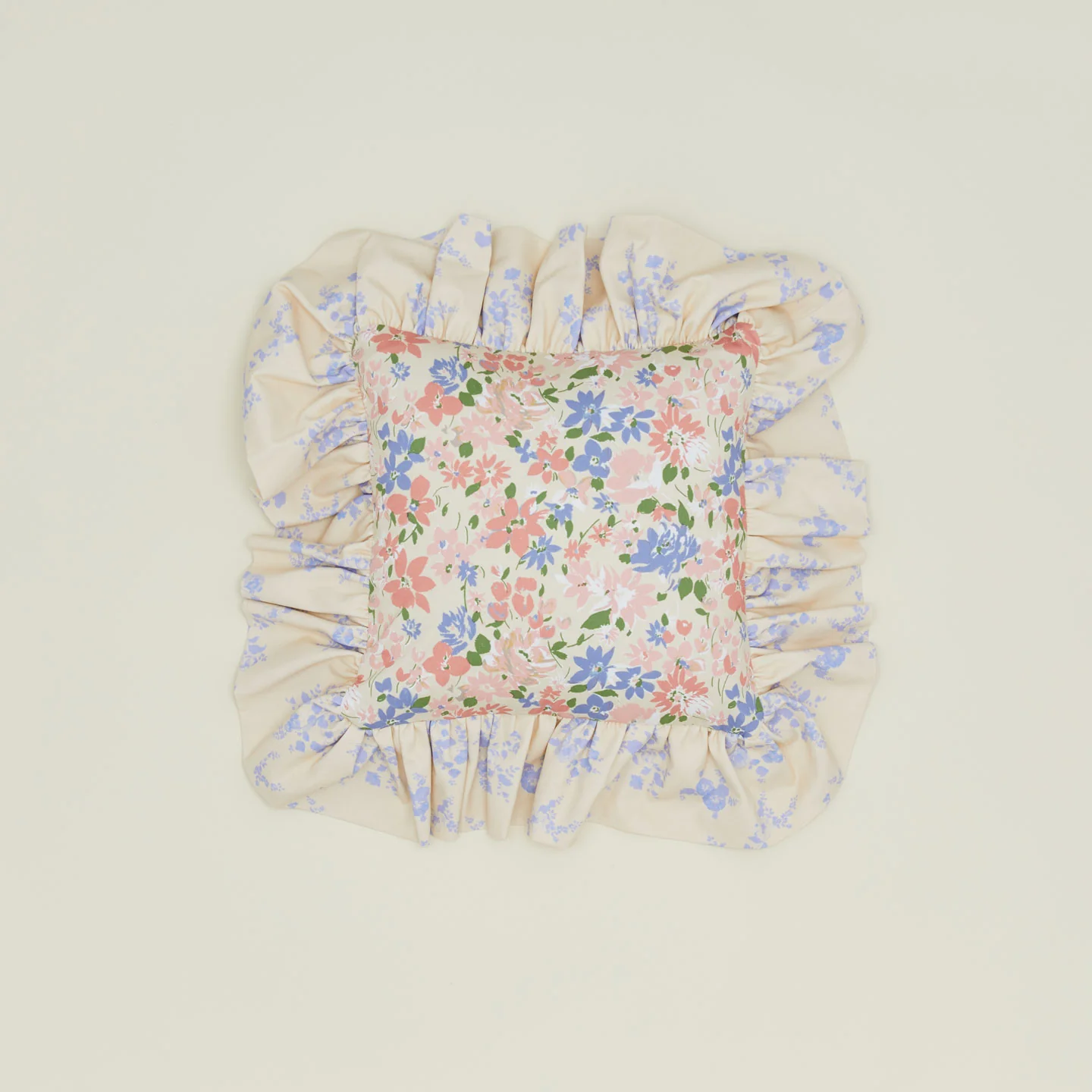 Ruffled Floral Cushion - Rose